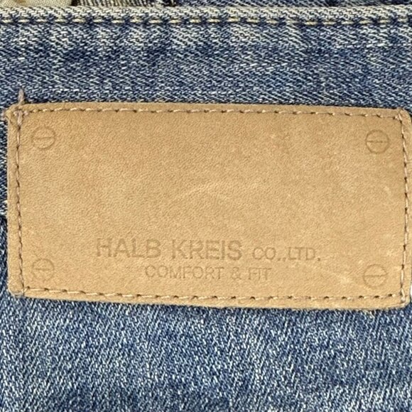 Halb Kreis Jeans Mens Sz 34x27 The Fit Denim Baggy Tapered Medium Wash Comfort - Picture 7 of 12